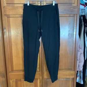 Lulu lemon black jogger! Hardly worn! Size 10. Cotton material. Very comfy!